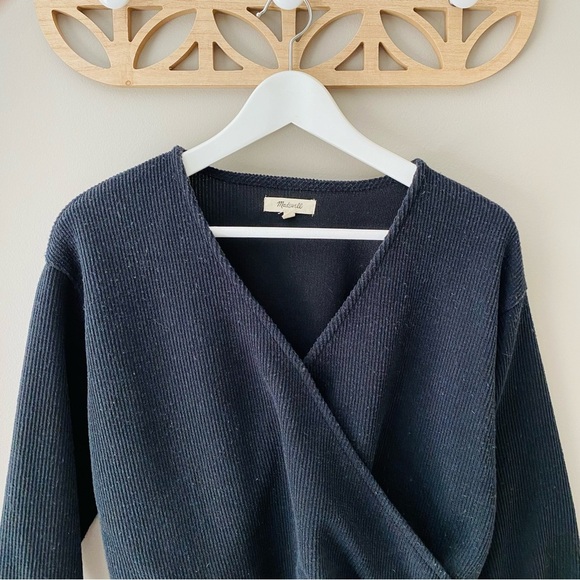 Madewell V-Neck Long Sleeve Sweater Black Sz Small - Picture 2 of 9